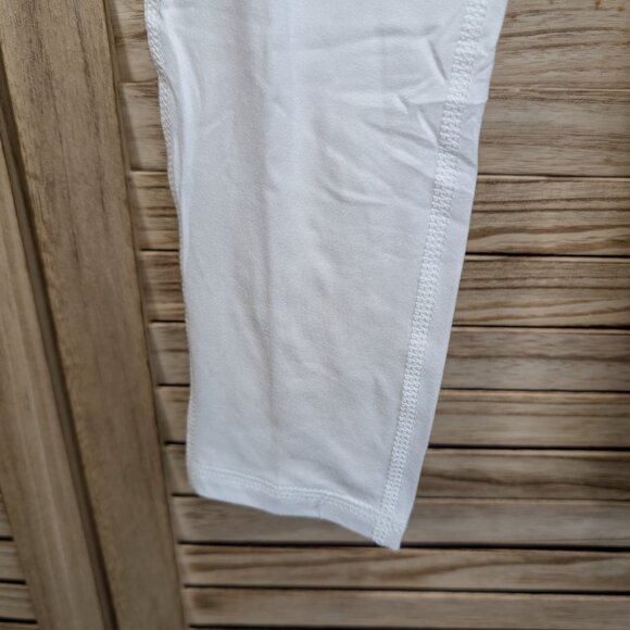 Reebok White Long Underwear Leggings with Logo at Ankle Size Small - Picture 3 of 6